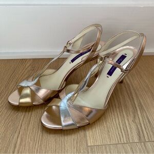 NWOT Ralph Lauren Metallic Strappy Sandals